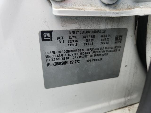 2017 CADILLAC CT6 LUXURY 1G6KD5RS8HU151772