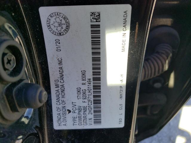 2020 HONDA CIVIC EX - 2HGFC2F71LH011494