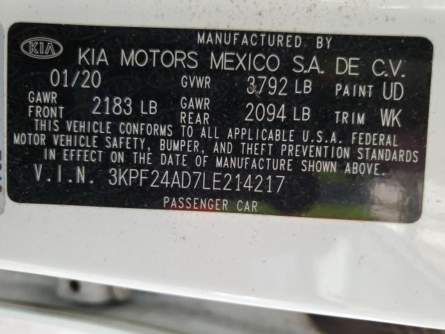 2020 KIA FORTE FE 3KPF24AD7LE214217