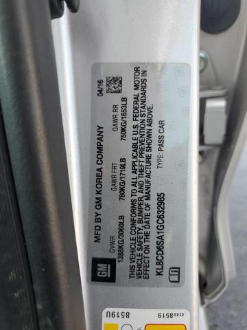 2016 CHEVROLET SPARK 1LT KL8CD6SA1GC632985