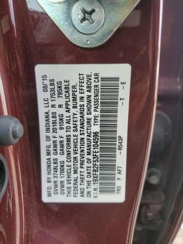 2015 HONDA CIVIC LX 19XFB2F53FE104596
