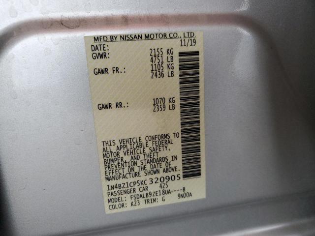 2019 NISSAN LEAF S PLUS 1N4BZ1CP5KC320905