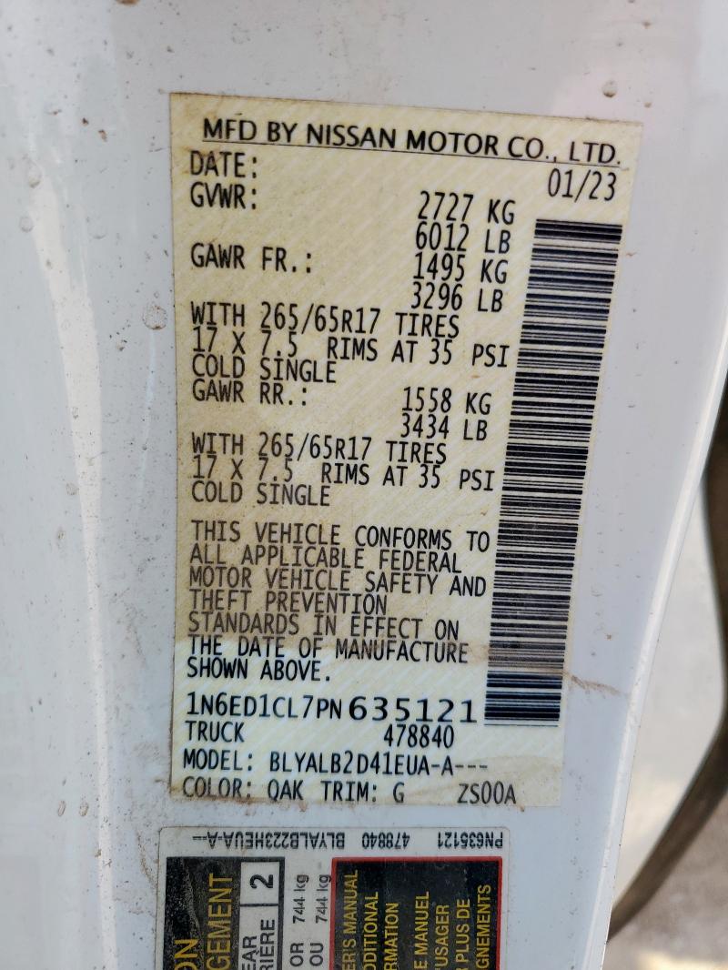 2023 NISSAN FRONTIER S - 1N6ED1CL7PN635121