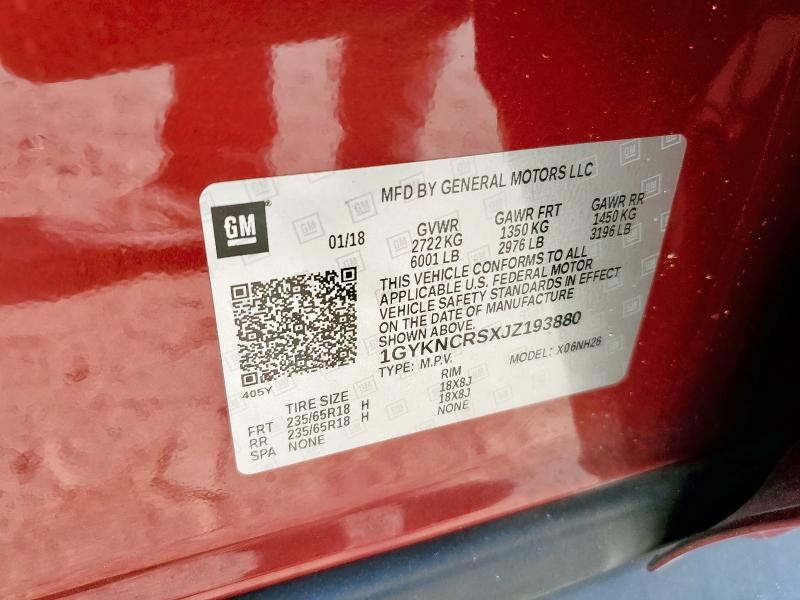 2018 CADILLAC XT5 LUXURY 1GYKNCRSXJZ193880