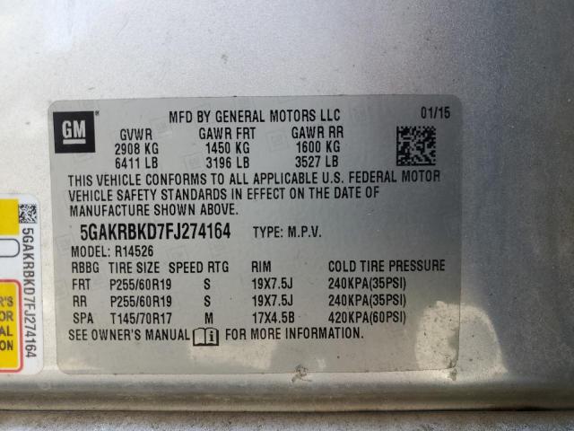 2015 BUICK ENCLAVE 5GAKRBKD7FJ274164