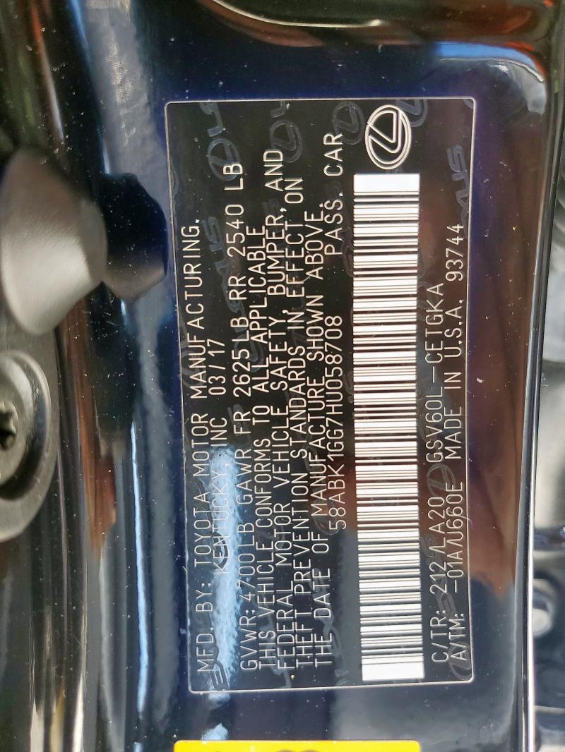2017 LEXUS ES 350 58ABK1GG7HU058708