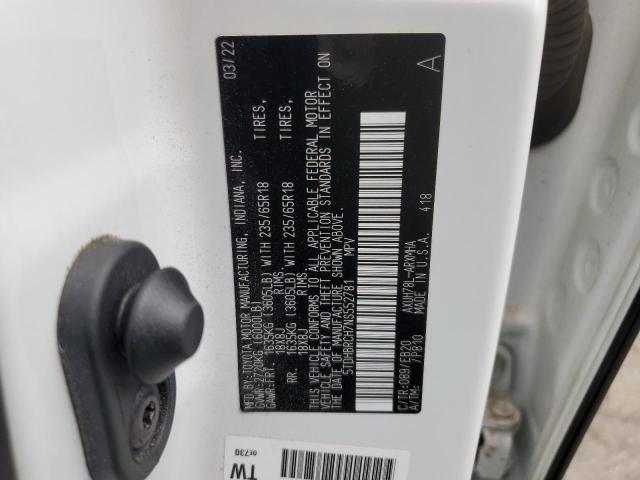 2022 TOYOTA HIGHLANDER HYBRID XLE 5TDHBRCH7NS552781