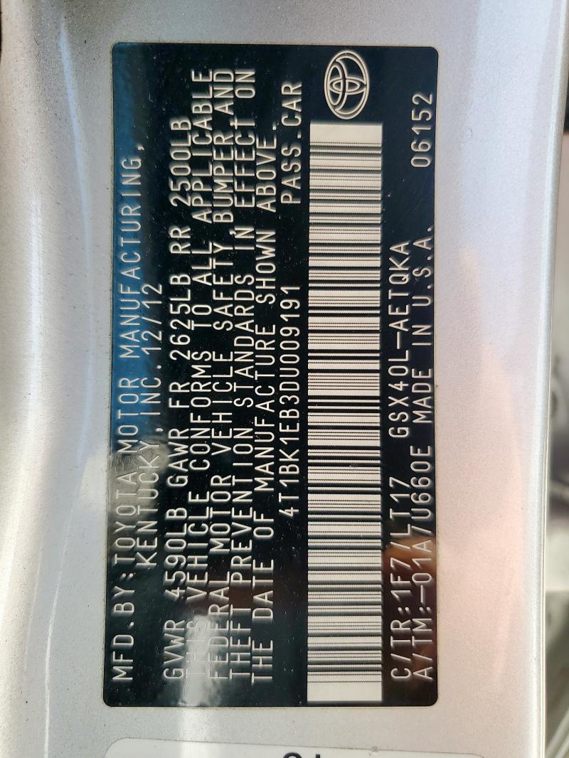 2013 TOYOTA AVALON BASE - 4T1BK1EB3DU009191
