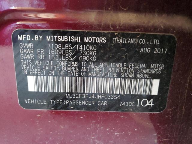 2018 MITSUBISHI MIRAGE G4 ML32F3FJ4JHF03354