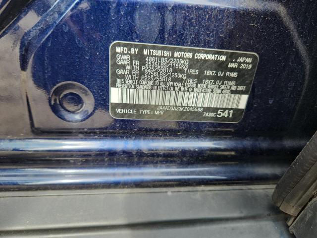 2019 MITSUBISHI OUTLANDER JA4AD3A33KZ045588