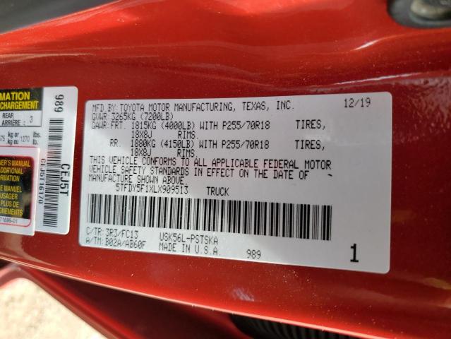 2020 TOYOTA TUNDRA CREWMAX SR5 5TFDY5F1XLX909513