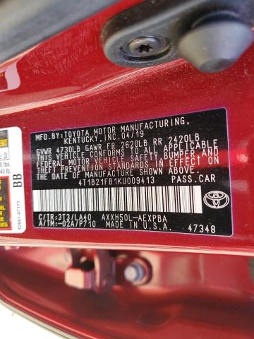 2019 TOYOTA AVALON XLE 4T1B21FB1KU009413