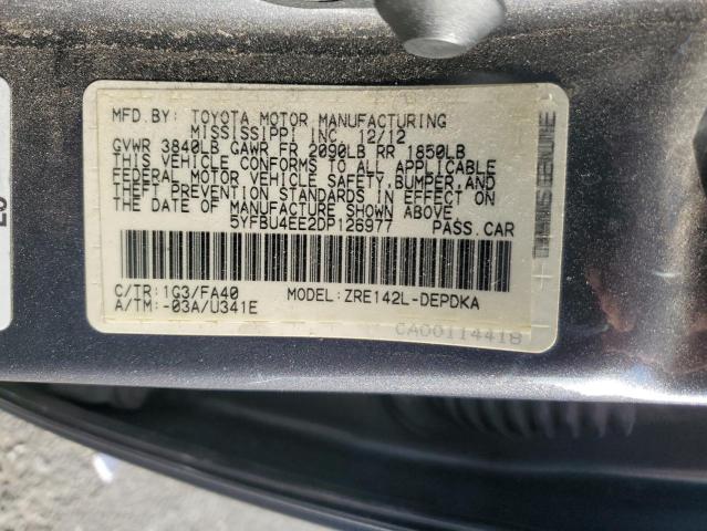 2013 TOYOTA COROLLA BASE - 5YFBU4EE2DP126977