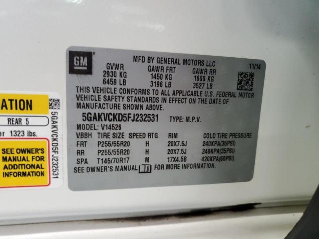 2015 BUICK ENCLAVE 5GAKVCKD5FJ232531