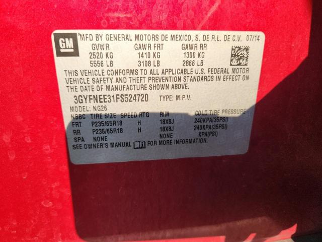 2015 CADILLAC SRX LUXURY 3GYFNEE31FS524720