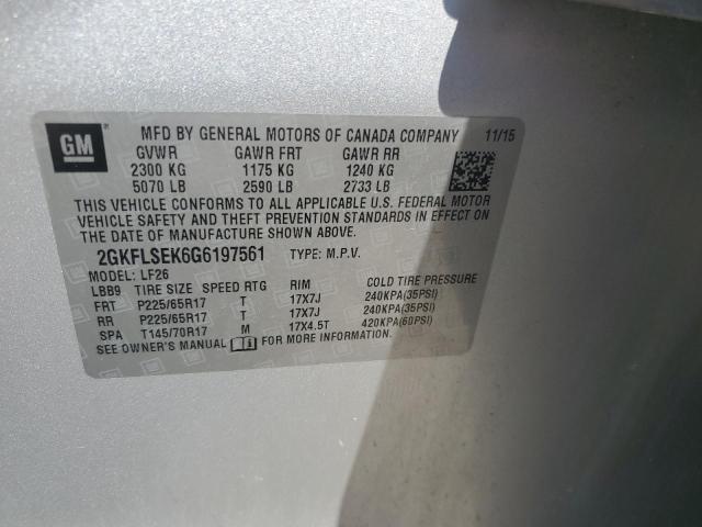2016 GMC TERRAIN SL 2GKFLSEK6G6197561