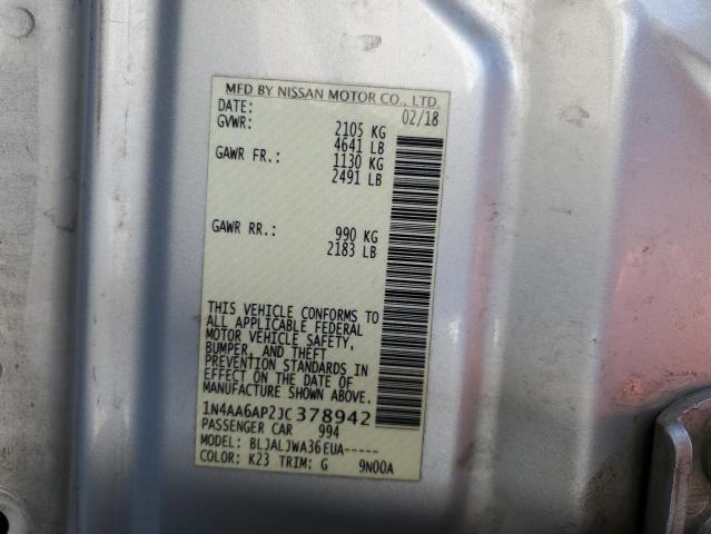 2018 NISSAN MAXIMA 3.5 - 1N4AA6AP2JC378942