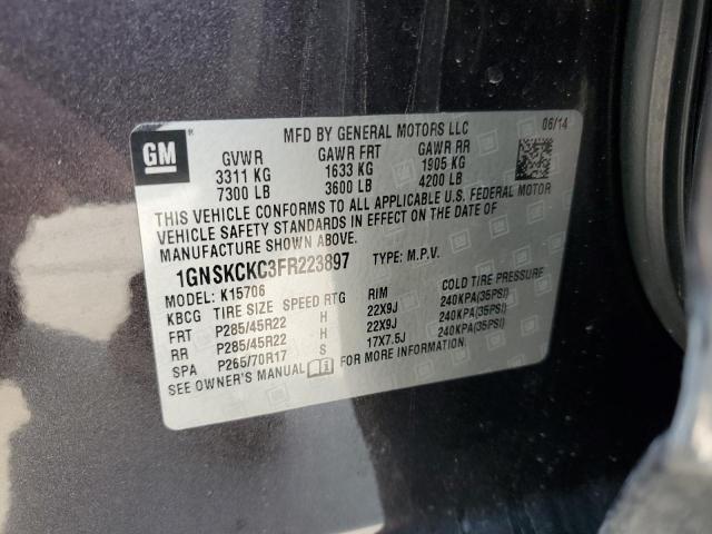 2015 CHEVROLET TAHOE K1500 LTZ 1GNSKCKC3FR223897