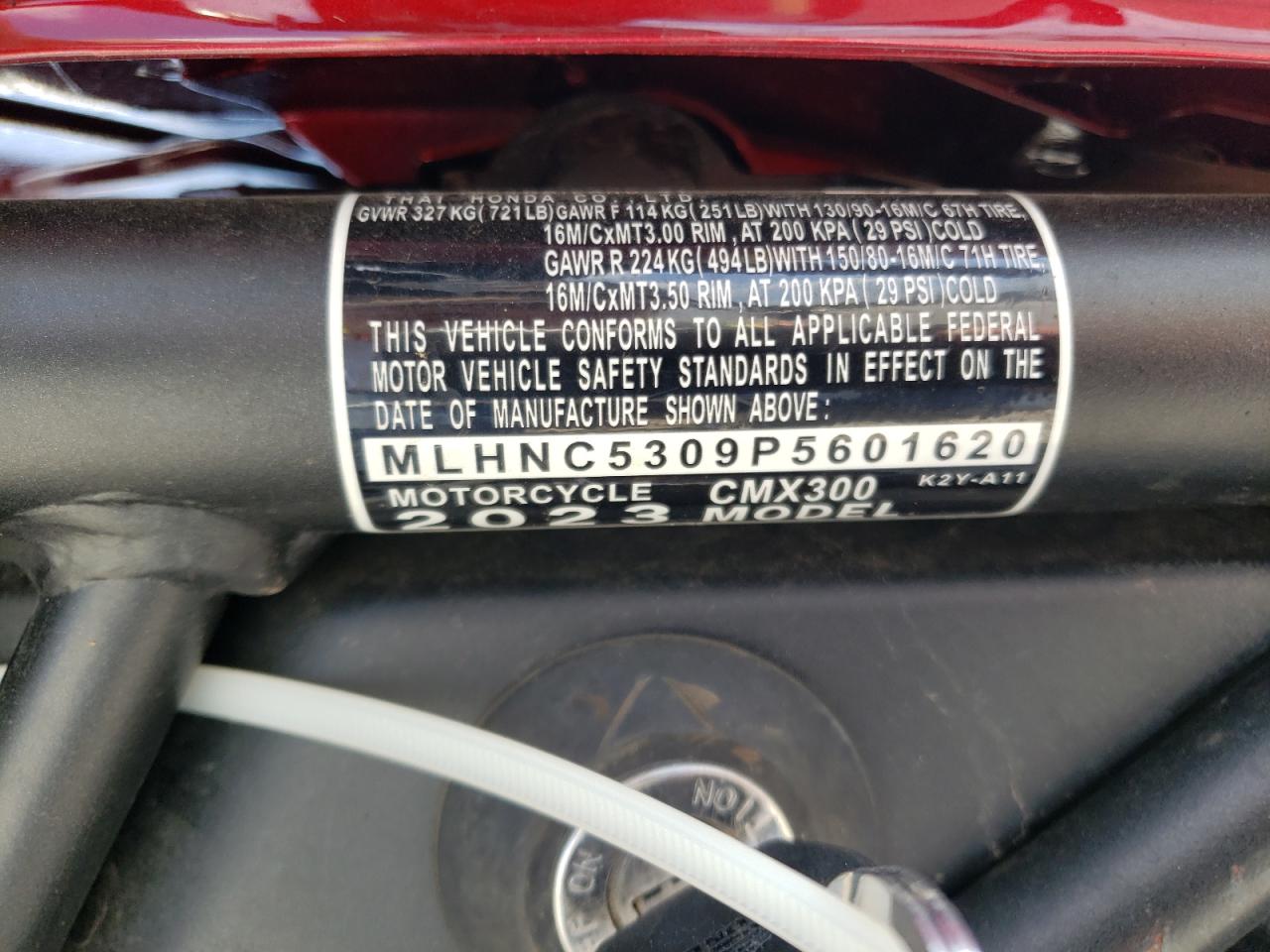 Lot #3281633456 2023 HONDA CMX300