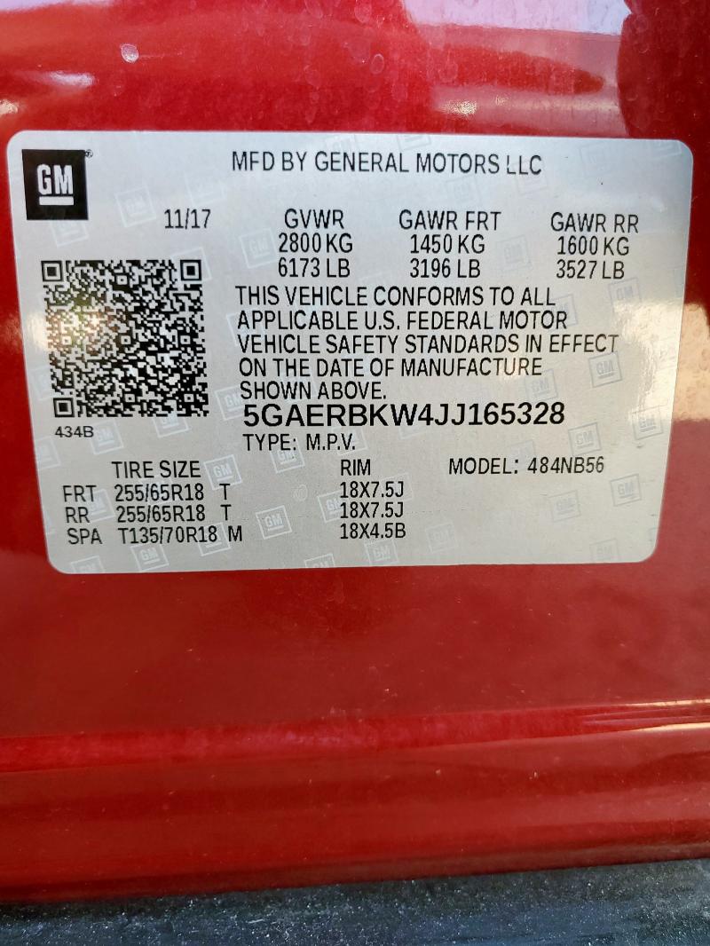 2018 BUICK ENCLAVE ES 5GAERBKW4JJ165328