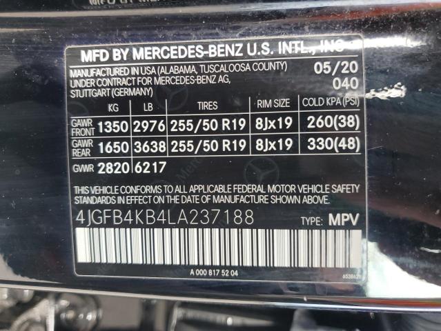 2020 MERCEDES-BENZ GLE 350 4M 4JGFB4KB4LA237188