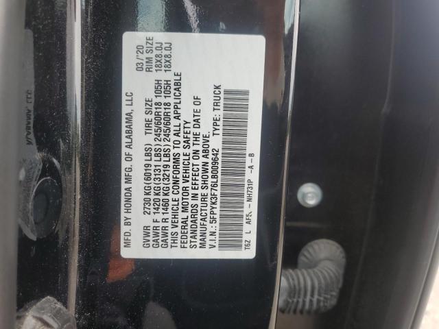 2020 HONDA RIDGELINE RTL 5FPYK3F76LB009642