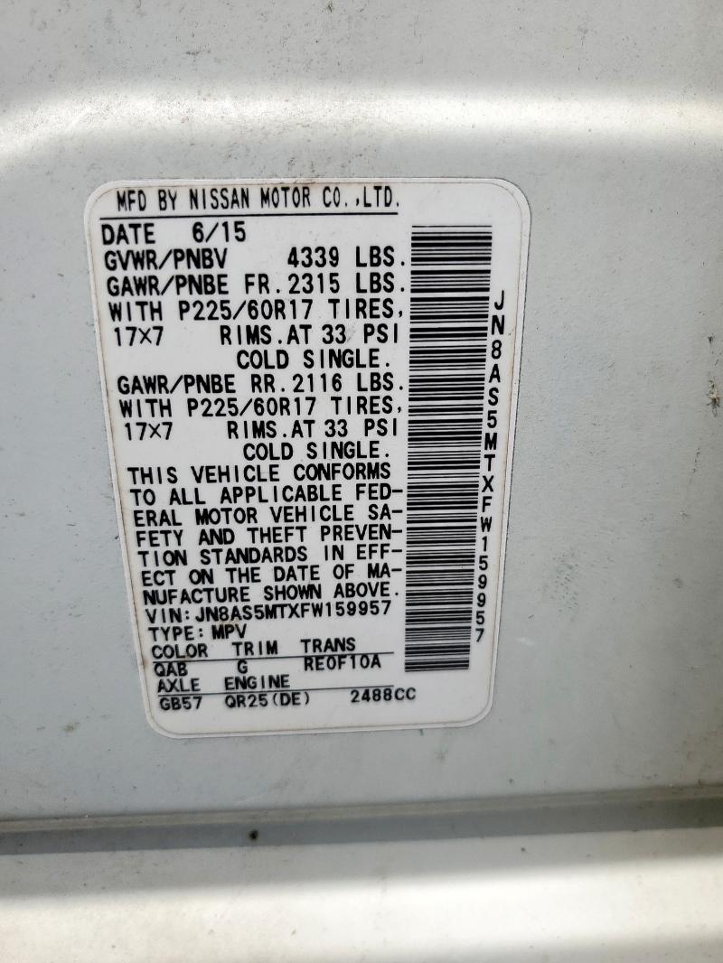 2015 NISSAN ROGUE SELE - JN8AS5MTXFW159957
