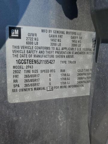 2018 CHEVROLET COLORADO Z 1GCGTEEN6J1195427
