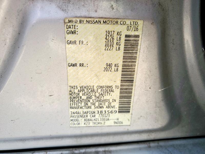 2016 NISSAN ALTIMA 2.5 - 1N4AL3AP1GN383569