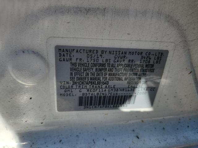 2019 NISSAN VERSA S 3N1CN7AP8KL881543