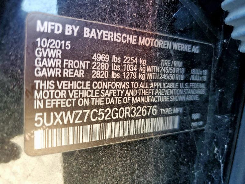 2016 BMW X3 SDRIVE2 5UXWZ7C52G0R32676