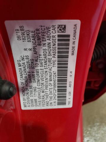 2019 HONDA CIVIC SPOR 2HGFC2F86KH572247