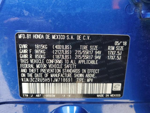 2018 HONDA HR-V EX 3CZRU5H51JM718691