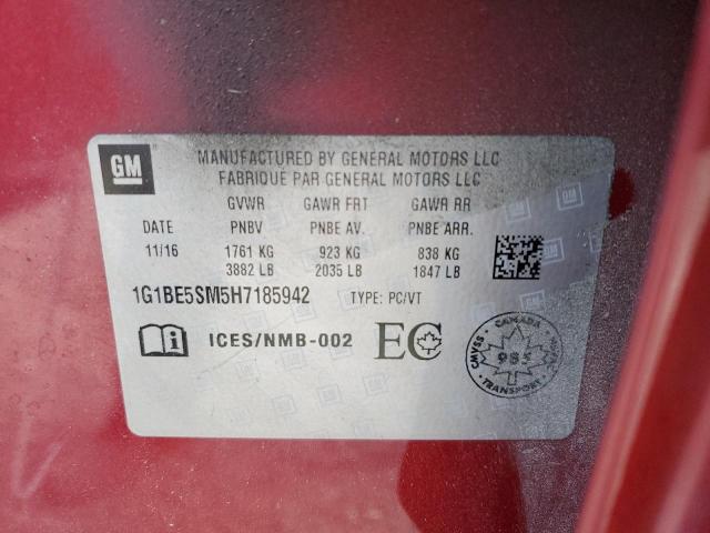 2017 CHEVROLET CRUZE LT 1G1BE5SM5H7185942