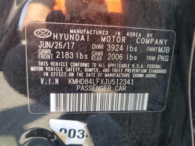 2018 HYUNDAI ELANTRA SE KMHD84LFXJU512341