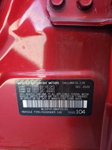 2021 MITSUBISHI MIRAGE G4 ML32FUFJ9MHF03165