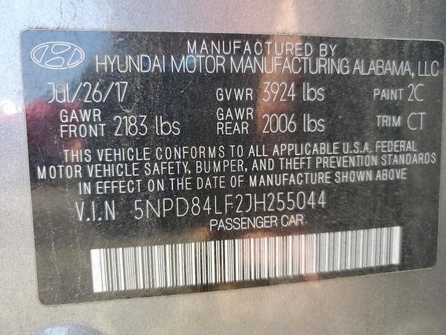 2018 HYUNDAI ELANTRA SE 5NPD84LF2JH255044