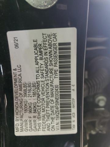 2022 HONDA INSIGHT EX 19XZE4F59NE002430