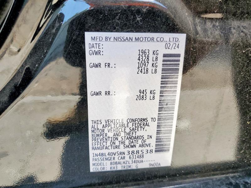 2024 NISSAN ALTIMA SV 1N4BL4DV5RN388538