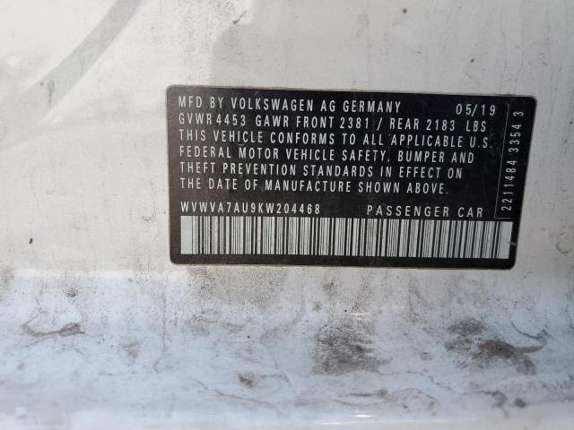 2019 VOLKSWAGEN GOLF R - WVWVA7AU9KW204468