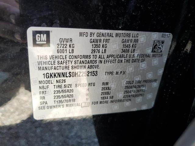 2017 GMC ACADIA SLT 1GKKNNLS0HZ252153
