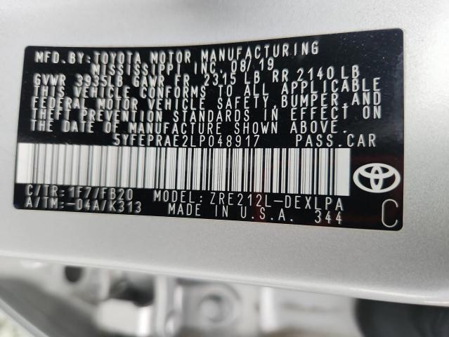 2020 TOYOTA COROLLA LE 5YFEPRAE2LP048917