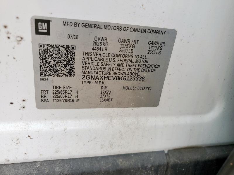 2019 CHEVROLET EQUINOX LS 2GNAXHEV8K6123338