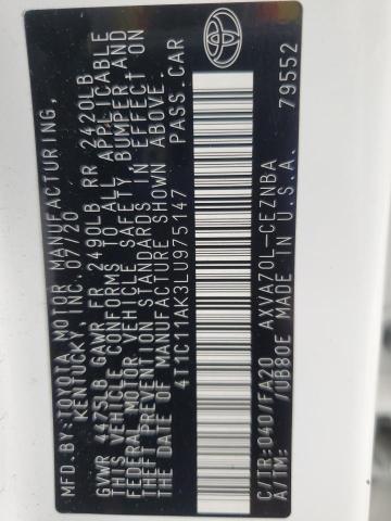 2020 TOYOTA CAMRY LE 4T1C11AK3LU975147