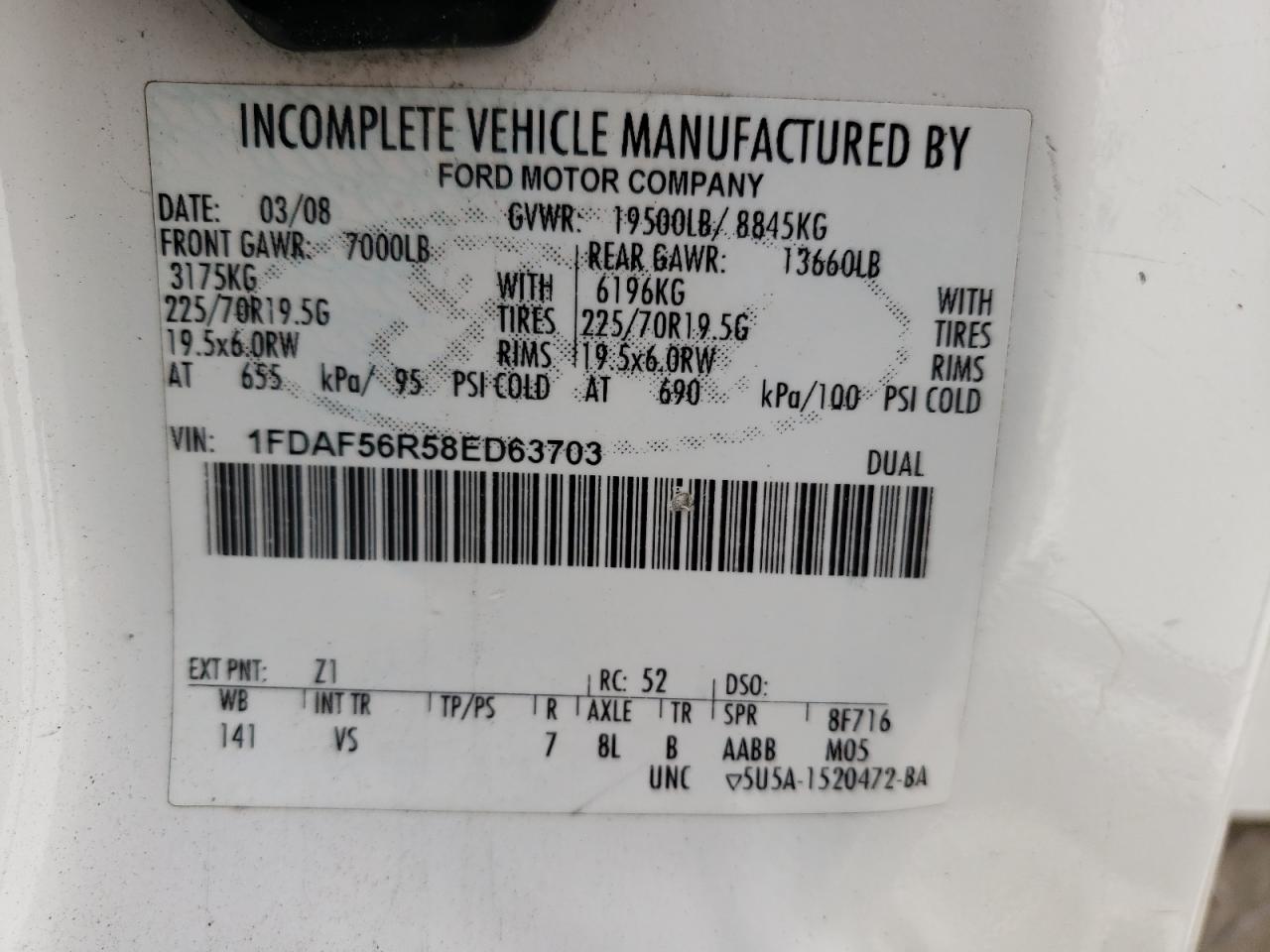 Lot #3257448495 2008 FORD F550 SUPER