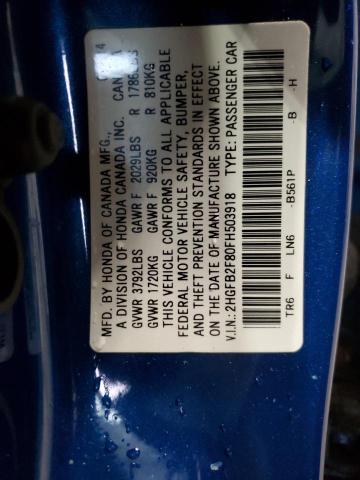 2015 HONDA CIVIC EX 2HGFB2F80FH503918
