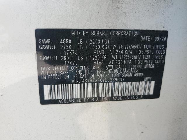 2020 SUBARU OUTBACK PR 4S4BTAEC9L3269637