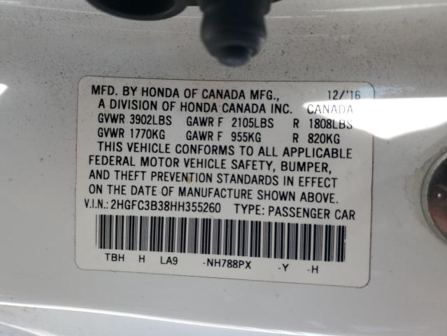 2017 HONDA CIVIC EX 2HGFC3B38HH355260