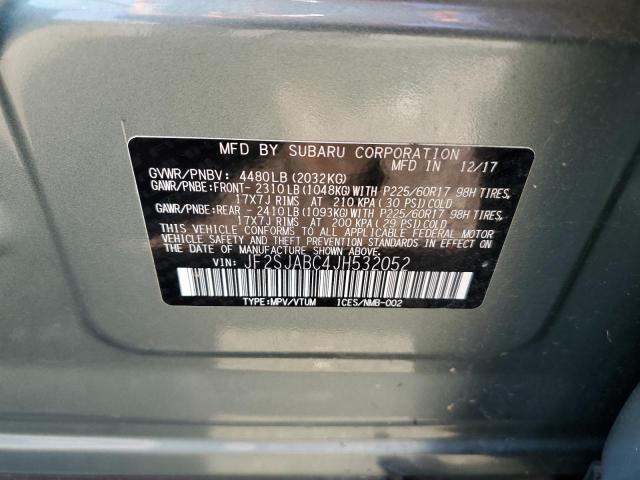 2018 SUBARU FORESTER 2 JF2SJABC4JH532052