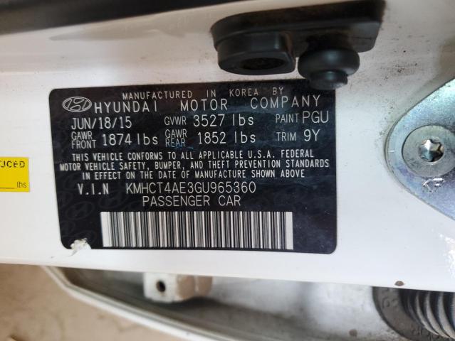 2016 HYUNDAI ACCENT SE KMHCT4AE3GU965360